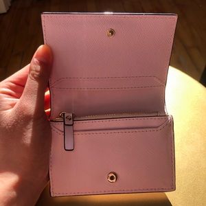Kate Spade - Small Pink Saffiano Wallet w/ Keyring